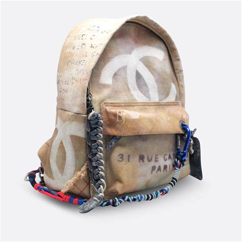 chanel graffiti backpack beihge